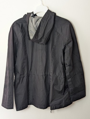 The Limited Women’s Hooded Windbreaker Jacket Black Size L Mesh Lining Zip Up - Picture 2 of 4