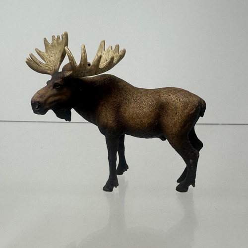 Figura de toro alce adulto Schleich vida silvestre bosque animal juguete estatuilla 2016 5" - Imagen 4 de 10