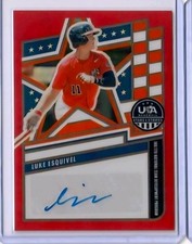 Luke Esquivel 2026 Panini Prizm Stars & Stripes Red /99 AUTO USA National Team