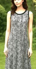 Drapers & Damons Dress size 1X Black & White Floral Sleeveless Womens