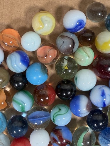 Vtg Lot Glass Marbles Mixed Makers Styles Over 4 Pounds Large and Small - Picture 14 of 19