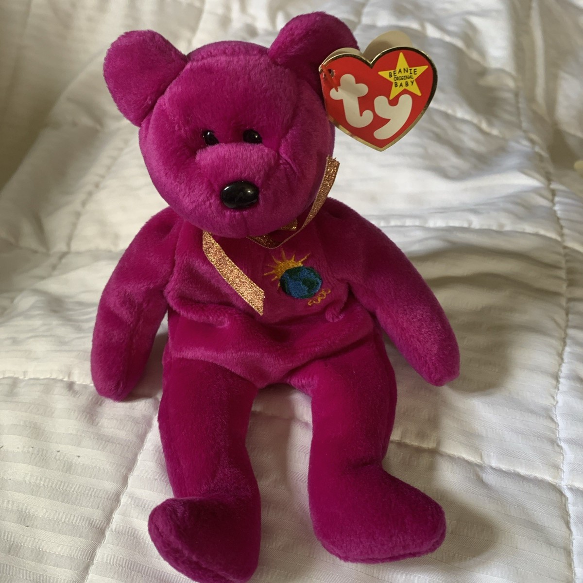 Rare TY Millennium Beanie Baby Bear 2000 “Milleniun Millennium