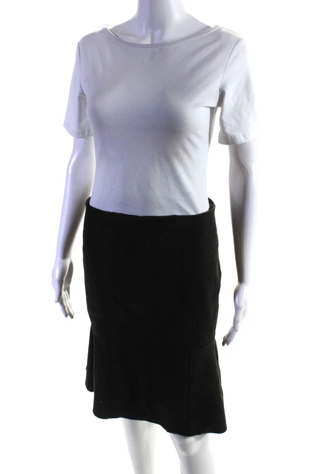 Falda trompeta verde bosque talla 4 Elie Tahari para mujer hasta la rodilla Foto 2 de 4