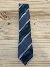 Brand Q Blue Striped  100% Microfiber Men’s Neck Tie Made In China