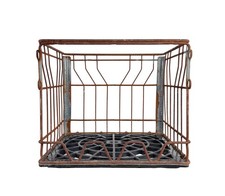 1995 Farm Fresh Dairy Open Front Wire Plastic Milk Crate 13 x 13 x 11"