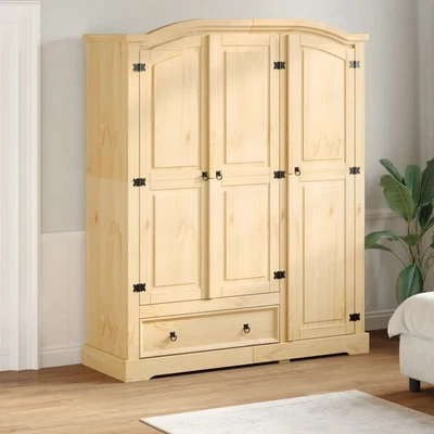 Garde-robe Armoire de Rangemen Organisateur Chambre Bois de Pin Massif vidaXL - Photo 1/2