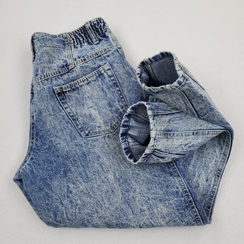 Vtg 80s PS Gitano Acid Wash Tapered Jeans Womens 12 Short High Rise Button Zip - Picture 3 of 17