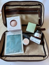 MOORE & GILES MINI WASH KIT BROWN LEATHER TOILETRY BAG