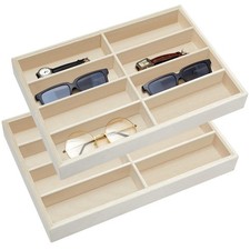 2 Pcs Sunglass Organizer Trays Glasses Stackable Jewelry Trays Sunglass Organ...