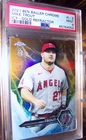 2021 BEN BALLER CHROME ~ MIKE TROUT "ICY-GOLD" REFRACTOR /50 ~ PSA 9