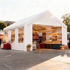 4 x 5 m Garagenzelt Partyzelt Pavillon Carport Gartenzelt Bierzelt Festzelt weiß