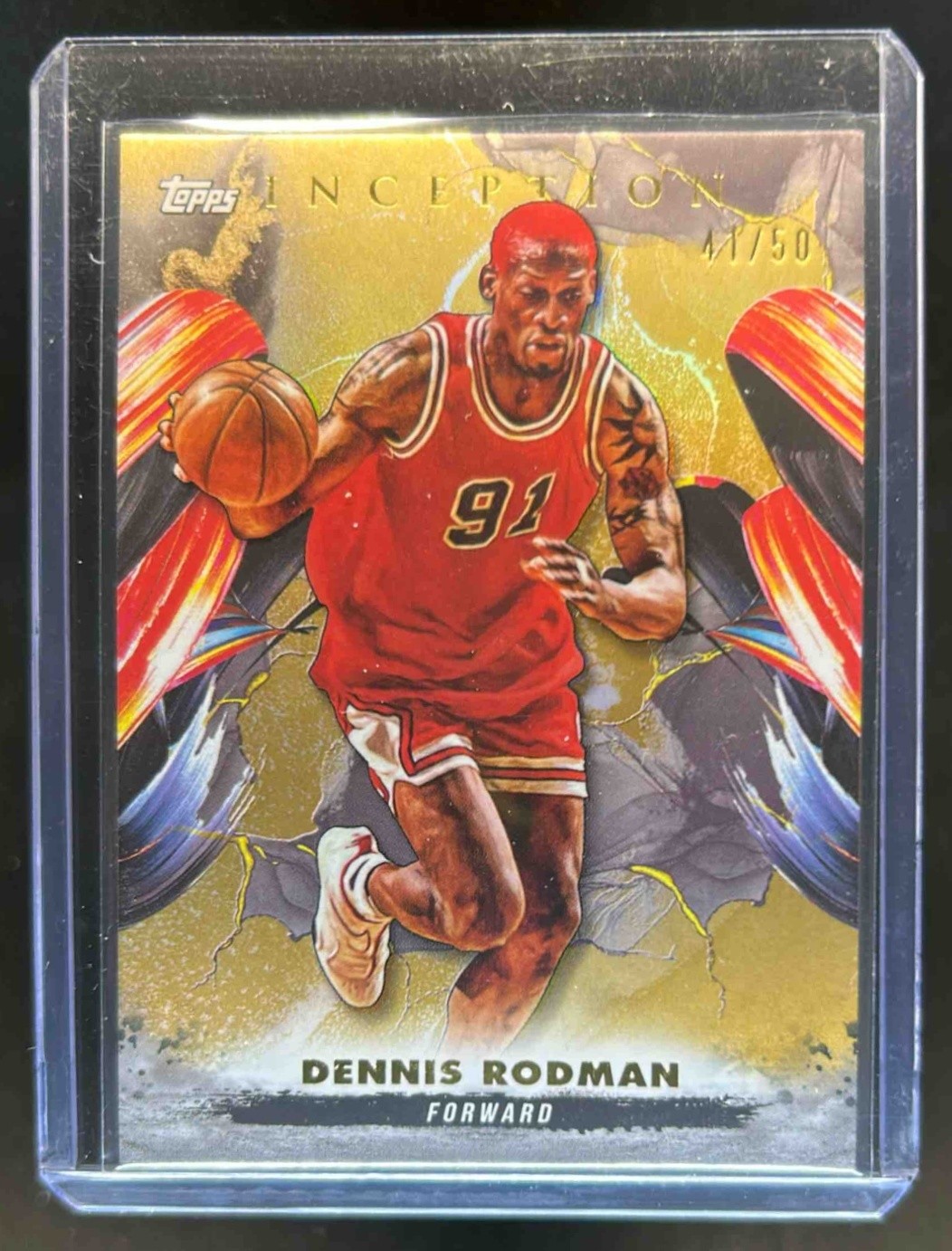 2024-25 Topps Inception Dennis Rodman Holo Gold #41/50 Bulls