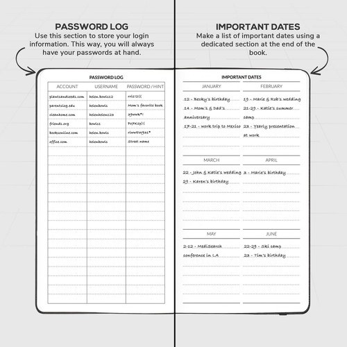 Skyline Address Book – Mini Telephone Contact Book with Password Log for Purs... - Picture 5 of 7