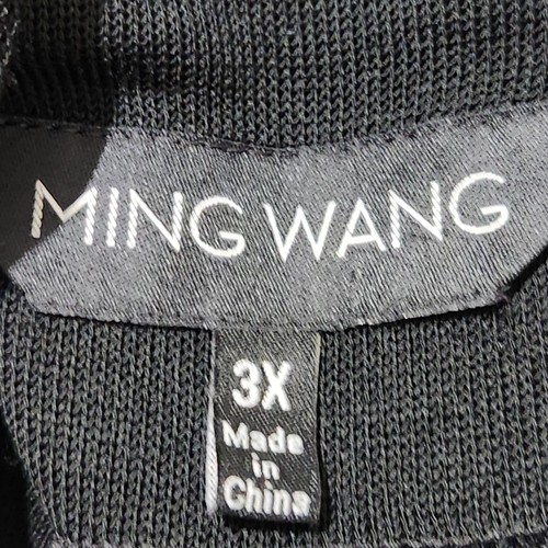 Ming Wang offene Strickjacke schwarz mit rosa Spitze Gr. 3X Schulterpolster - Bild 6 von 8