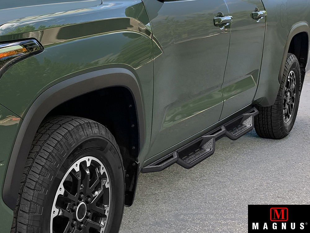 APS Black Side Step Nerf Bars For 22-26 Toyota Tundra Double Cab