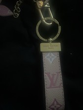 Pink and White Louis Vuitton Keychain Bag Charm