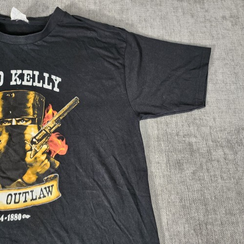 Ned Kelly Aussie Outlaw Mens Black Graphic Print Tshirt Size XL Goose T-Shirts - Picture 6 of 15