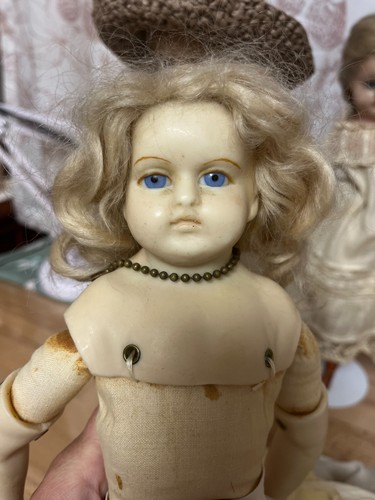 Muñeca de cera antigua alrededor de 1880 Pierotti 42 cm rareza objeto de colección - Imagen 9 de 13
