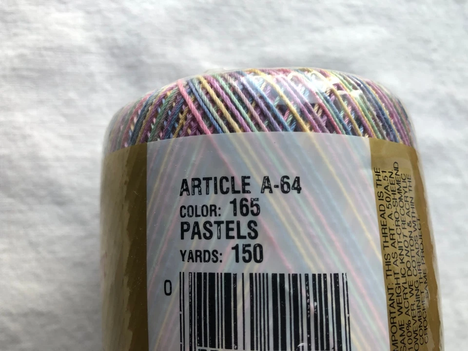 J&P Coats Knit-Cro-Sheen Cotton Crochet Thread Color #165 Pastels 150 yards - Image 3 of 3