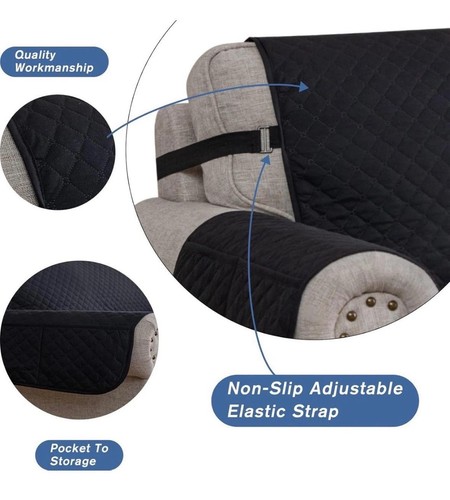 Loveseat Sofabezug Wasserdicht 2 Sitzer Kissen Couch Schutz Rutschfest 47 Zoll - Bild 4 von 14