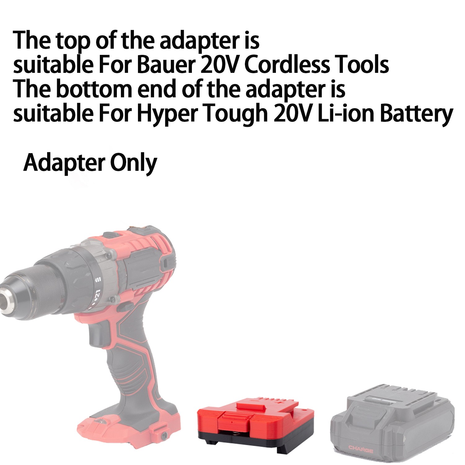 Adapter Suitable For Hyper Tough 20V Li-Ion Battery To Fits For Bauer 20V Tools
