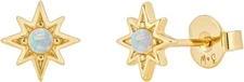 Celestial Star Gold Stud Earrings - 18K Plated with Cubic Zirconia &... 