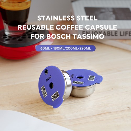 Scatola Filtro Coperchio Tazza Corpo Capsula Caffè Ricaricabile 60ML/180ML/200ML per Tassimo - Foto 1 di 15