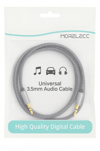 AUX Kabel 4 Fuß, 3,5 mm Audiokabel Nylon geflochten Stecker auf Stecker für Auto Kopfhörer - Bild 2 von 8