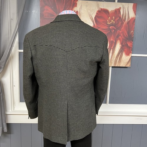 Vintage Pendleton Tweed Blazer Jacket Sport Coat Mens 44R Wool Olive & Black - Picture 3 of 11