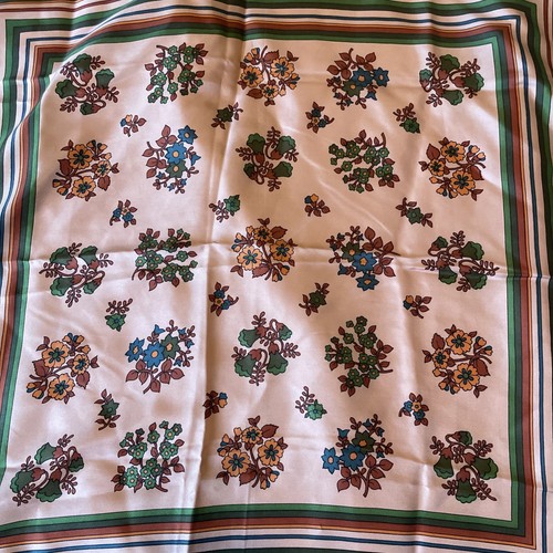 Francoise Guerin Paris Floral Silk? Mehrfarbiger quadratischer Schal 25 x 26 Vintage - Bild 3 von 6