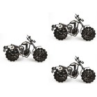 3 Pack Motorbike Ornaments for Bronze Tone Metal Model Motorcycle