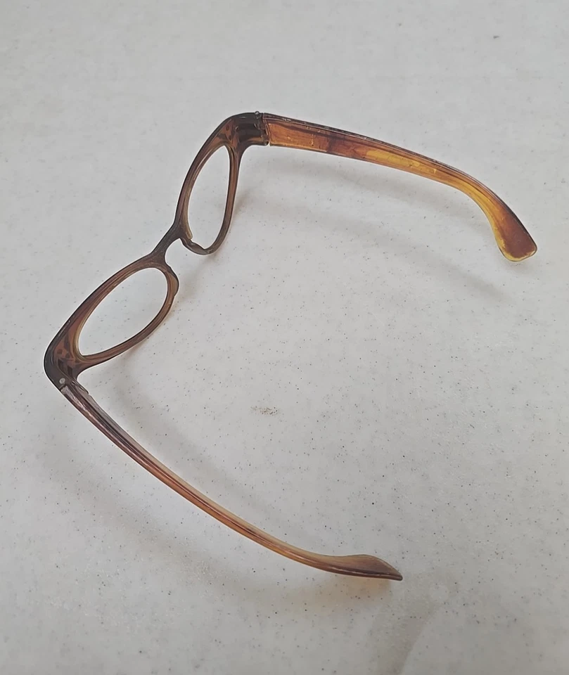 Vtg 60's Classic Brown Rhinestones Fancy Cats-Eye Optical Eyewear Eyeglass Frame - Image 4 of 4