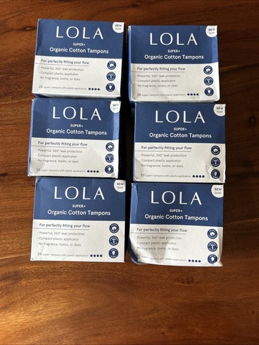 Tampon Compact Super Plus SIX 20 (120) Count By Lola. New.