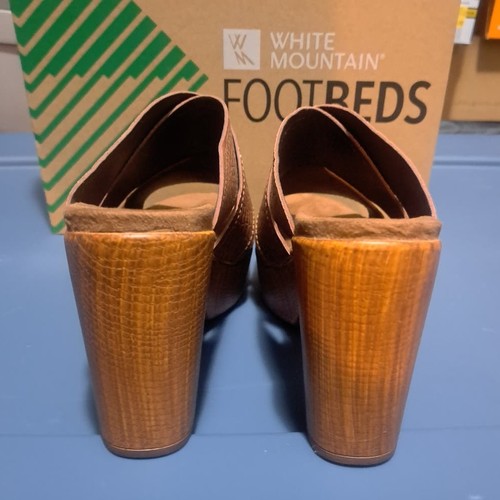White Mountain Brown Women's Platform Heel Dress Shoe Sandal Size 8.5 - Picture 10 of 12