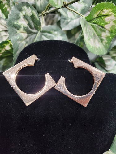 Traci Lynn Gold Plated with Crystal Square Hanging Hoop Stylish Earrings - Picture 8 of 8