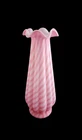 FENTON ☆ 14" Rosaline Satin Pink & White Swirl Candy Stripe Ruffle Top Vase
