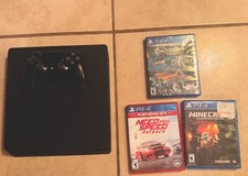Sony PlayStation 4 500GB Gaming Console with Controller - Black, 3 Games