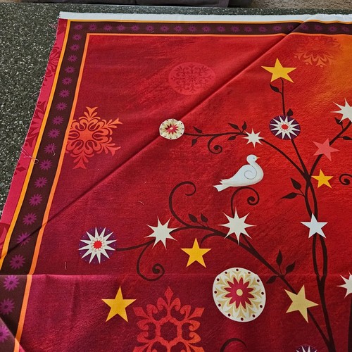 Love & Peace Panel 35x42 Sarah Summers QT Christmas Red Tree Dove - Picture 2 of 8