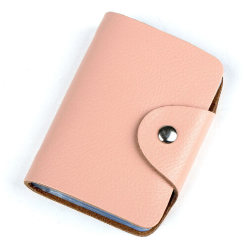Leather Credit Card Holder Women 26 Slot Unisex Bank Card Case Blue Purple Black - Picture 28 of 32