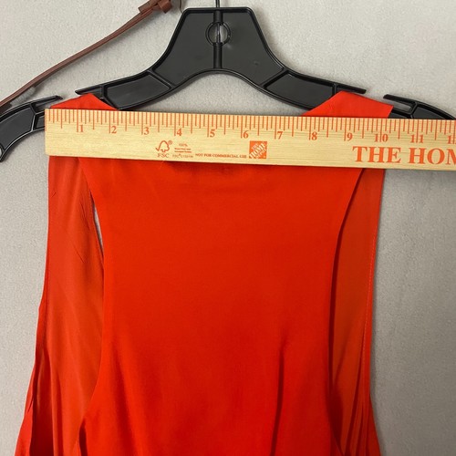 Alice + Olivia Women's Ruffle Halter Dress Orange with Belt Missing Size Tags - Picture 9 of 13