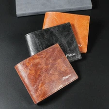 Men's PU Leather Bifold ID Card Holder Purse Wallet Billfold Handbag Slim Clutc⊥