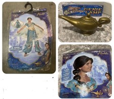 Disney Aladdin Princess Jasmine Girls Halloween Costume W Wig Genie Lamp Small