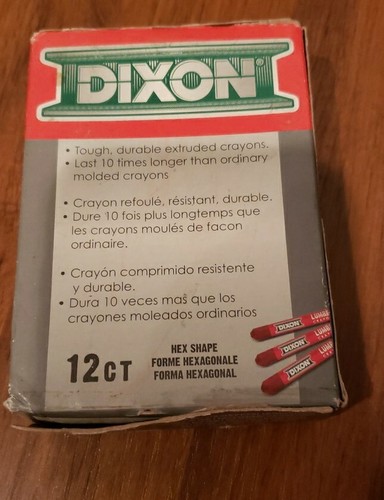 DIXON LUMBER CRAYONS 12 PACK RED #52000 HEX SHAPE FAST SHIPPING!!! 4482758 - Picture 3 of 3