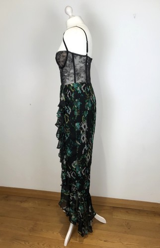 FREE PEOPLE x Katie May Senorita Ruffle Trim Gown/Dress Black/Multi LARGE RP$515 - Picture 14 of 24