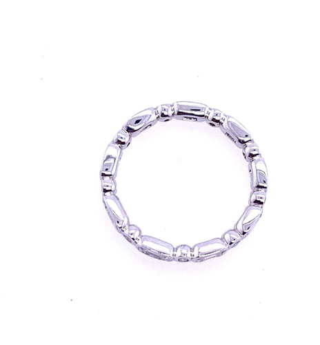 18ct White Gold Baguette & Round 0.52ct Diamond Full Eternity Ring -New - Picture 3 of 4