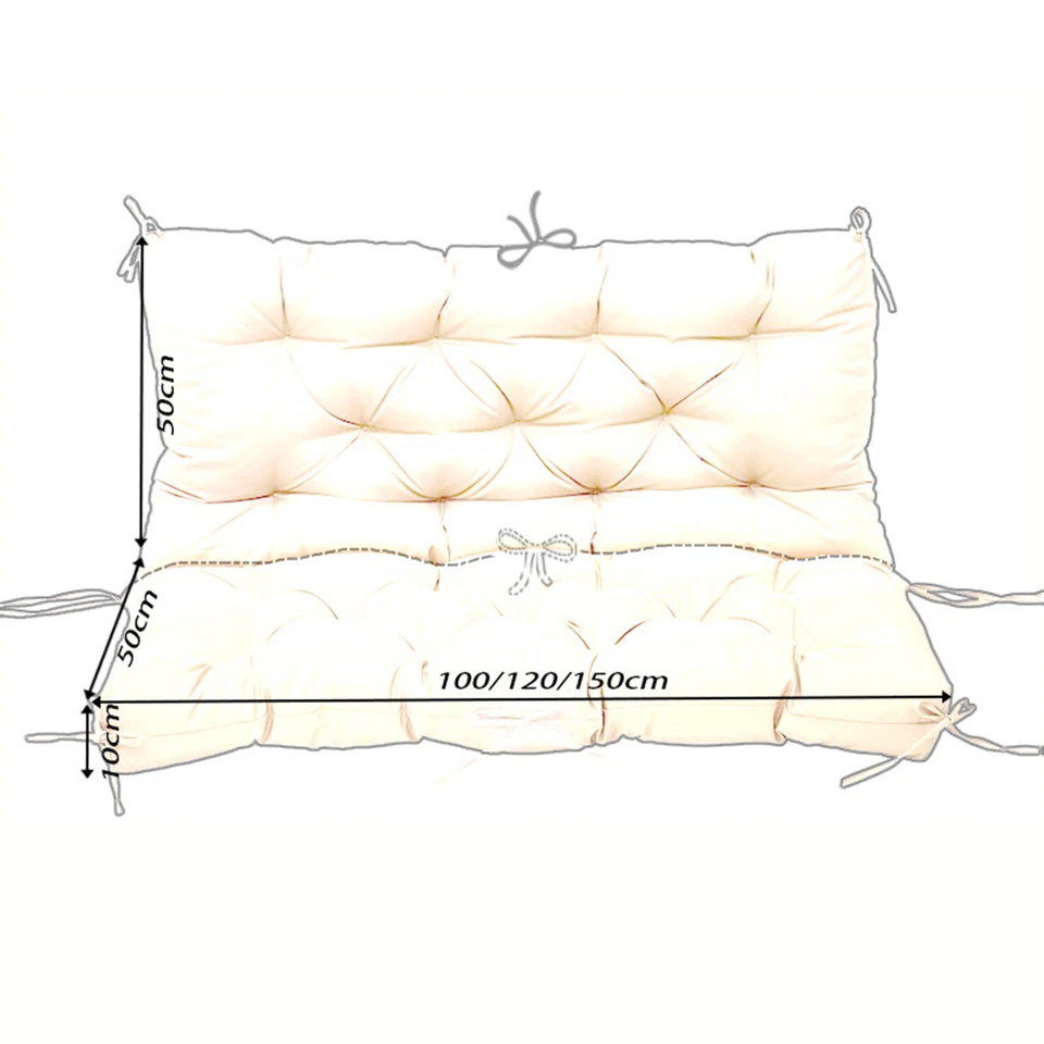 Nuevo Cojín de Repuesto para Silla Columpio de Jardín Banco Hamaca Asiento Respaldo Almohadilla Foto 2 de 4