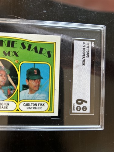 1972 Topps #79 Mike Garman/Cecil Cooper/Carlton Fisk RC/Rookie Red Sox HOF SGC 6 - Bild 2 von 4