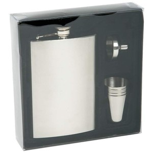 Maxam-6pc-Stainless-Steel-Flask-Set-With-Flask-4-Shot-Cups-amp-Funnel