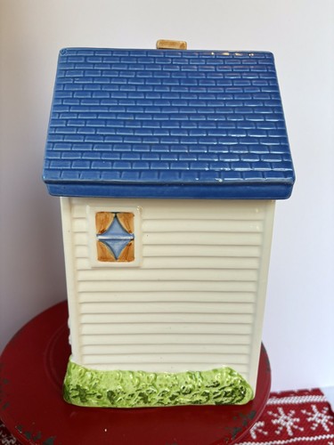 Vintage Keksdose Keramik Haus mit blauem Dach Made in Taiwan - Bild 2 von 12