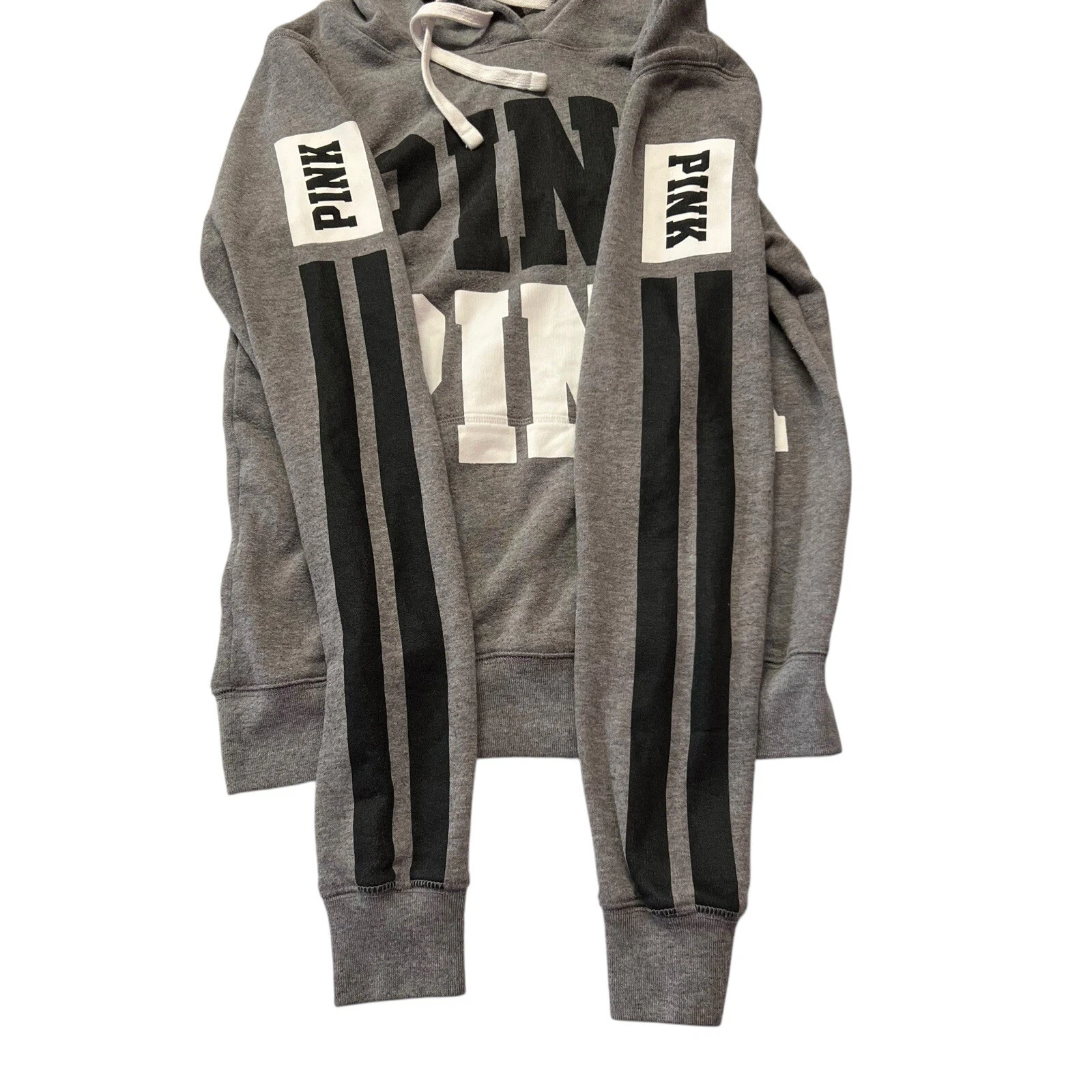 UNDERCOVER Felpa con cappuccio pullover ROSA Victoria’s Secret taglia XS grigio logo grafica maniche lunghe